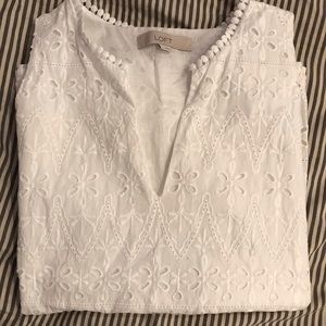 Eyelet peplum blouse